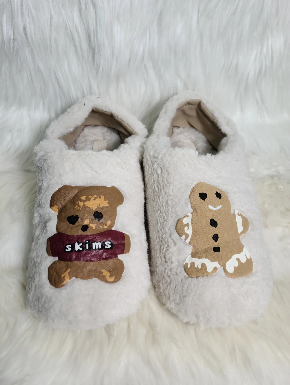 SKIMS X CPFM Collab Teddy Bear Slippers Marble Women 8.5 / 39 NEW - Picture 5 of 7